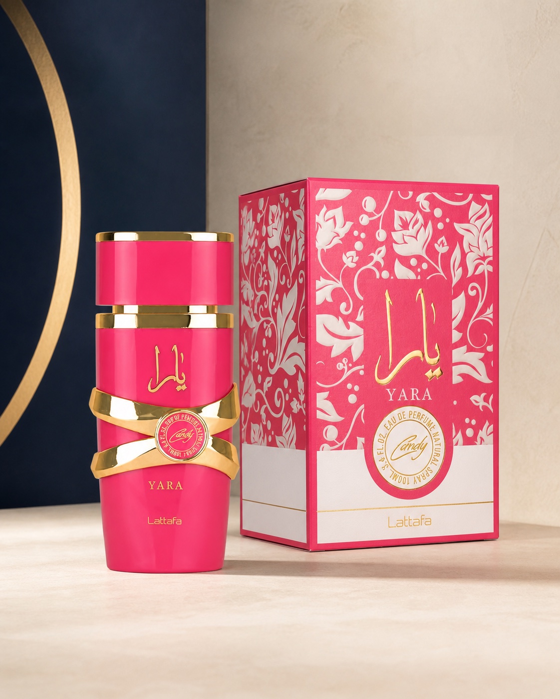 Perfume árabe Yara Candy com frasco e caixa